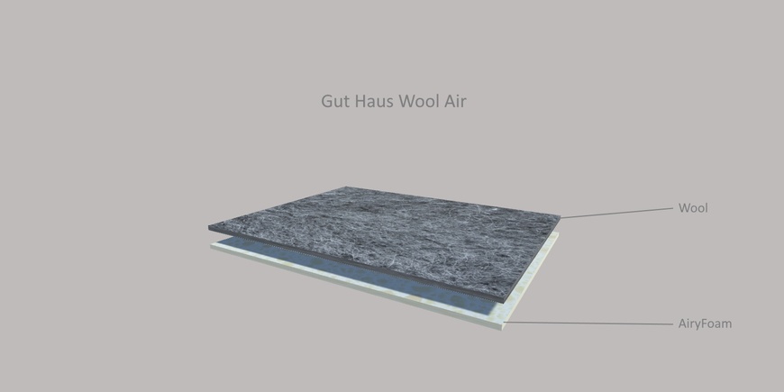 Тонкий матрас-топпер Gut Haus Wool Air / Гут Хаус Вул Эйр 70х190 см