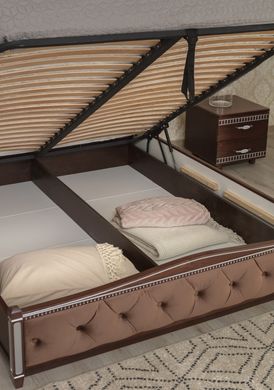 Ліжко Прованс з патиною, фрезерування, м'якою спинкою та підйомним механізмом Ромби